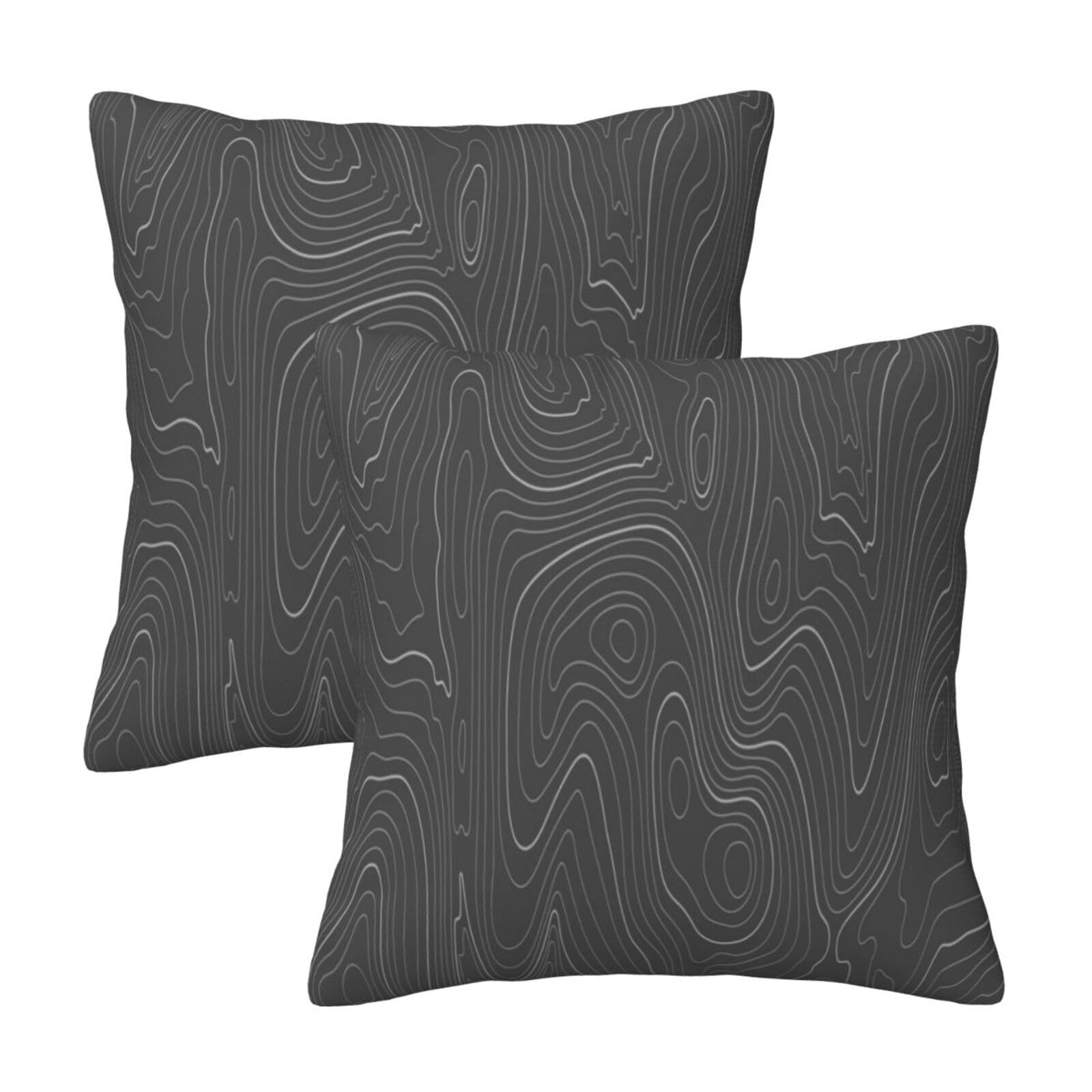 Set Di 2 Federe Decorative Per Cuscino 50x50 Cm Con Motivo Grafico Da Parrucchiere - Microfibra Poliestere Con Cerniera