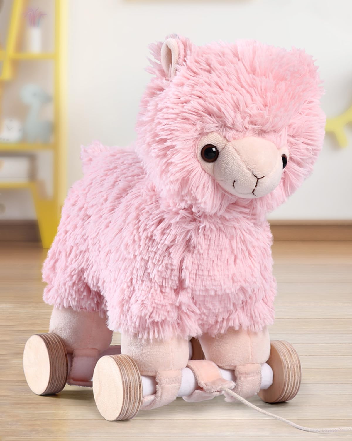 Bonfino Lama Plush Pull Toy |Pull Along Toy (1 Year+) with Attached String| Soft Pull Along Toy for Toddlers |Encourage Walking, Develop Hand-Eye Coordination & Motor Skills| Best Birthday Gift - Pink (B0CYQ4VSJV) Amazon Price History, Amazon Price Tracker