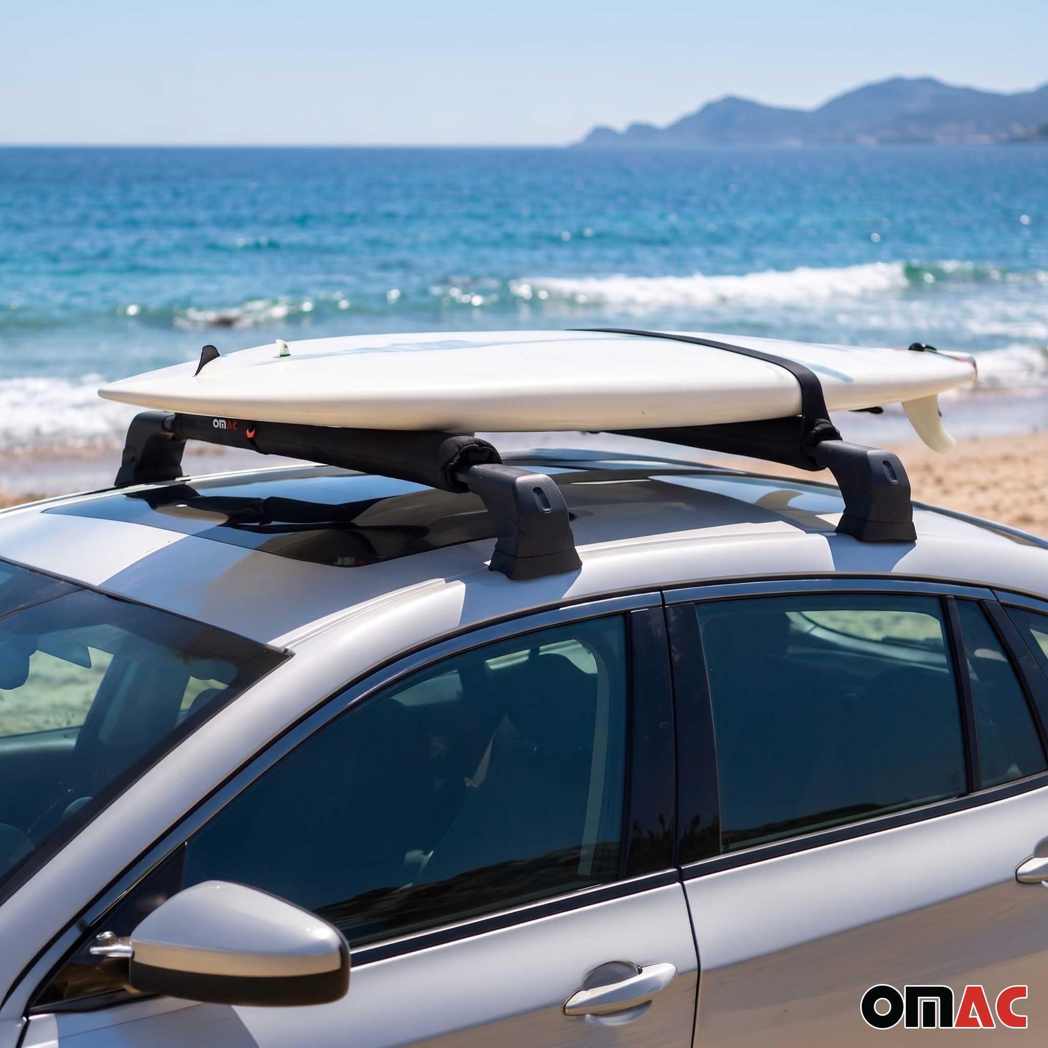 Dachträgerauflagen Surfbretträger Softdach Windsurf Pad Dachträger Kanu Kajak Snowboard | 2X Wassersportträger Transportsysteme Kanuhalter Kajakträger Surfhalterung Schutzträger