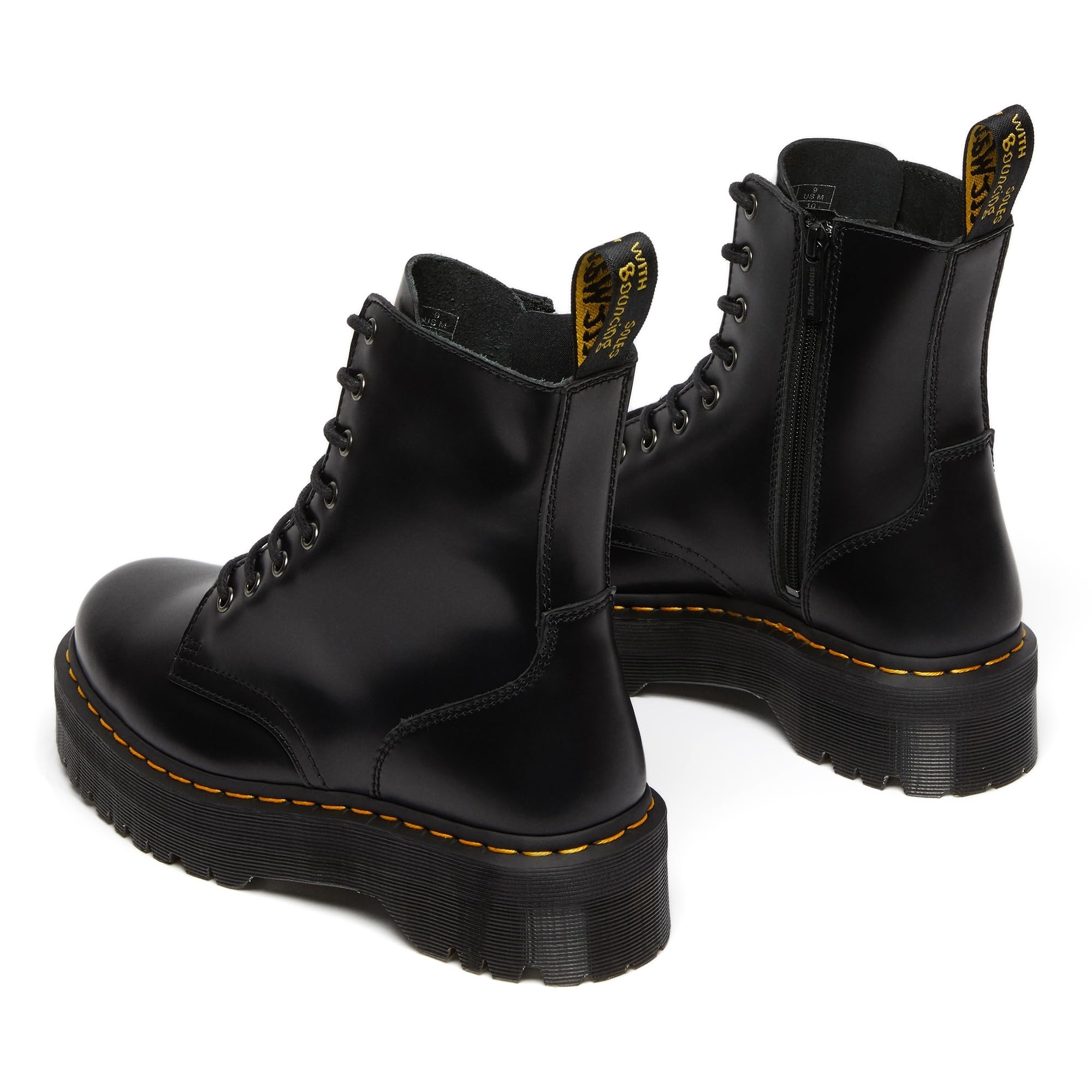 Dr. Martens JADON Scarpe Stringate Basse Brogue Unisex-Adulto, Nero (Black Polished), 39