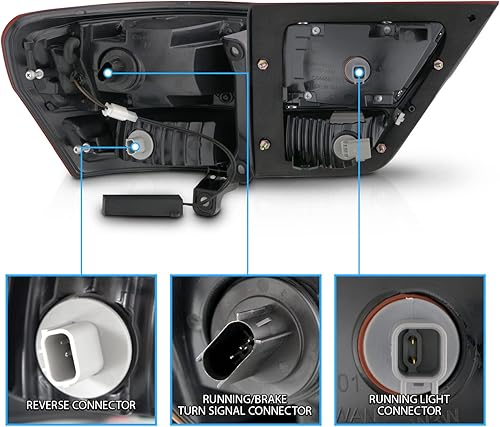 Miniatura 5 de AmeriLite Juego de luces traseras de repuesto para Jeep Grand Cherokee WK2 2011-2013, tubo LED, color negro humo, lado del pasajero y del conductor