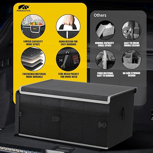 Miniatura 7 de MIKKUPPA Organizador de maletero para automóvil - Organizador plegable de 65 litros con tapa, almacenamiento resistente para SUV, automóvil,