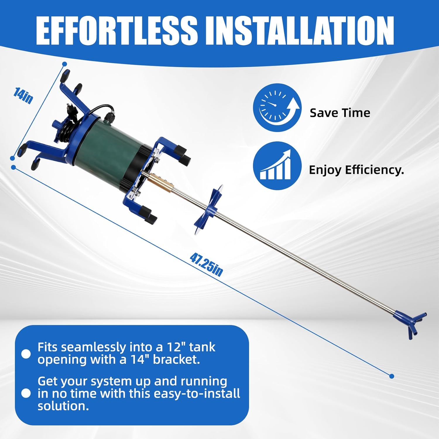 340HT Septic Aerator Replacement, Compatible with Norweco 96 960 206C 780, 115V 1/4 HP Wastewater Treatment Aerator Pump, Direct Shaft-Style Replacement