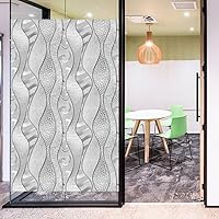 Vista 2 de Película decorativa de vidrio, película de privacidad para ventanas, película decorativa para ventanas, adherencia estática, película de vidrio