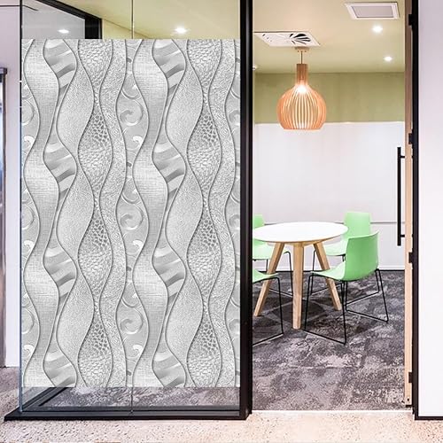 Miniatura 2 de Película decorativa de vidrio, película de privacidad para ventanas, película decorativa para ventanas, adherencia estática, película de vidrio