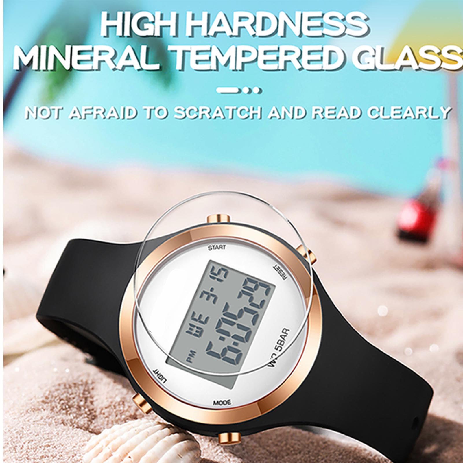 Reloj digital para mujer adolescente, niña, deporte, impermeable, reloj impermeable, reloj de pulsera para mujer con cronómetro, cuenta regresiva, alarma, formato de 12/24 horas con pantalla LED
