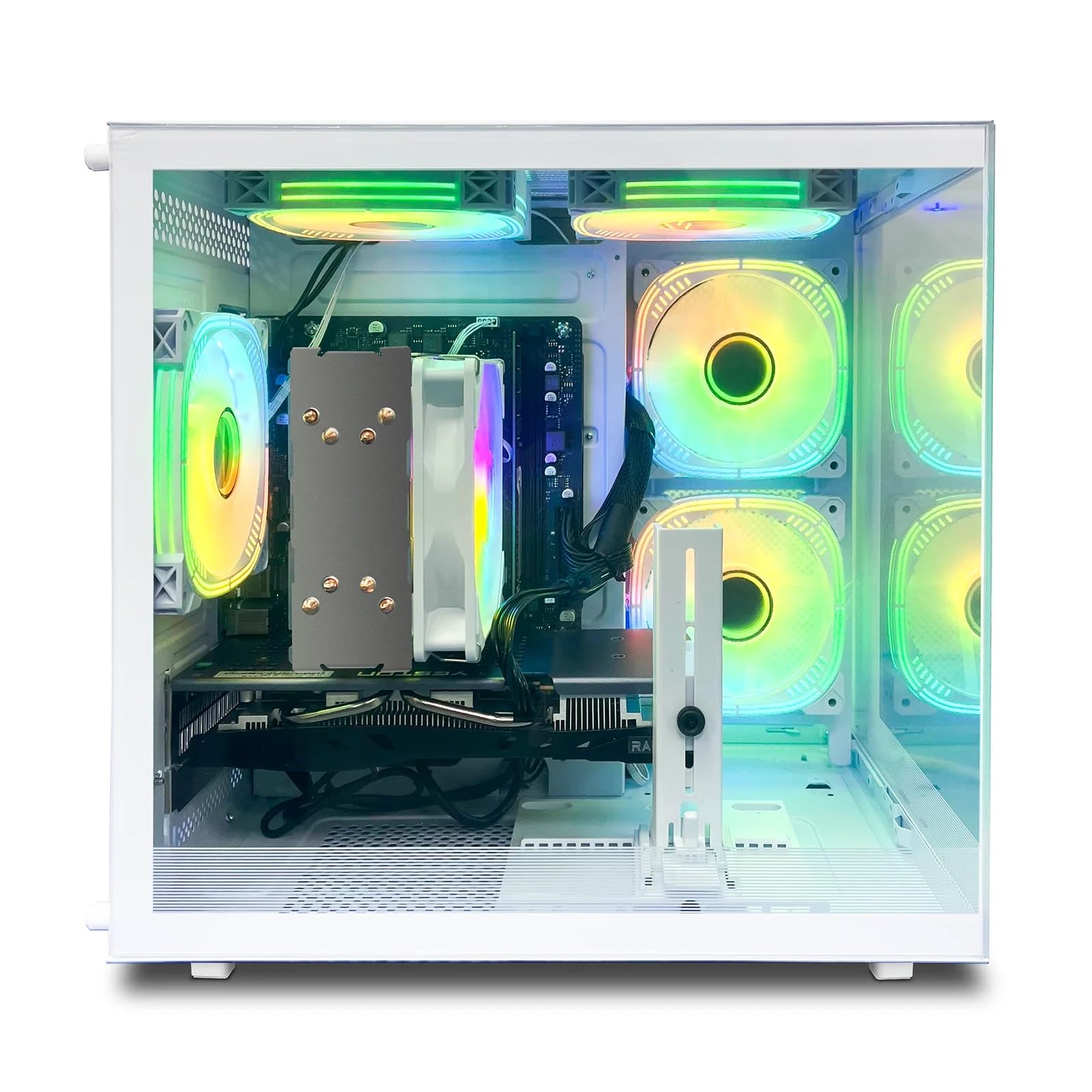 Desktop Computers, Core i5-12400F, Gaming PC, GeForce RTX 3050 6G, 32G RAM, 1TB NVMe SSD, Pre Built Tower Computer Gamer, Work, Home and Business WiFI6 White