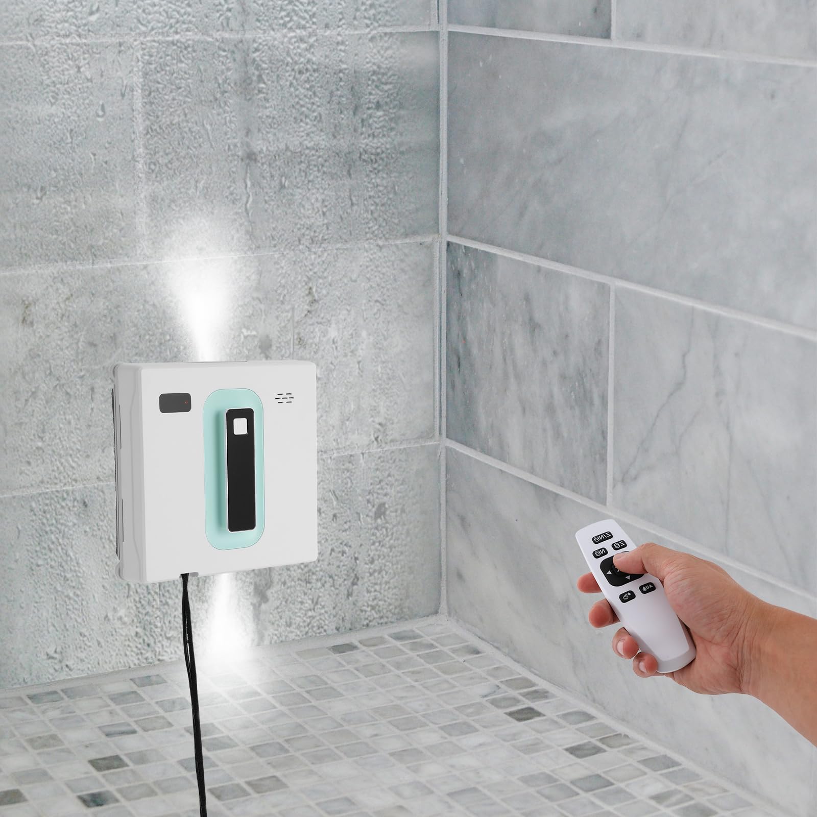 Fensterreiniger, 2500 Pa Professioneller Elektrischer Fensterreiniger mit Doppeltem Wassersprühsystem Fernbedienung und Anwendungssteuerung Ferngesteuerter Fensterreiniger für Innen und Außenfenster