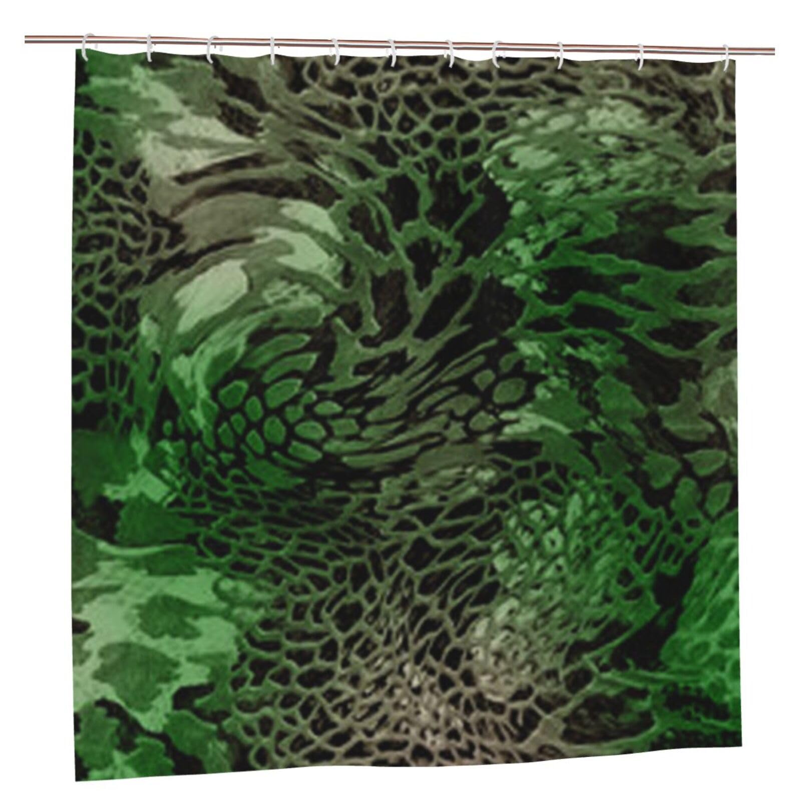 Rideau de douche moderne en tissu polyester imperméable motif serpent