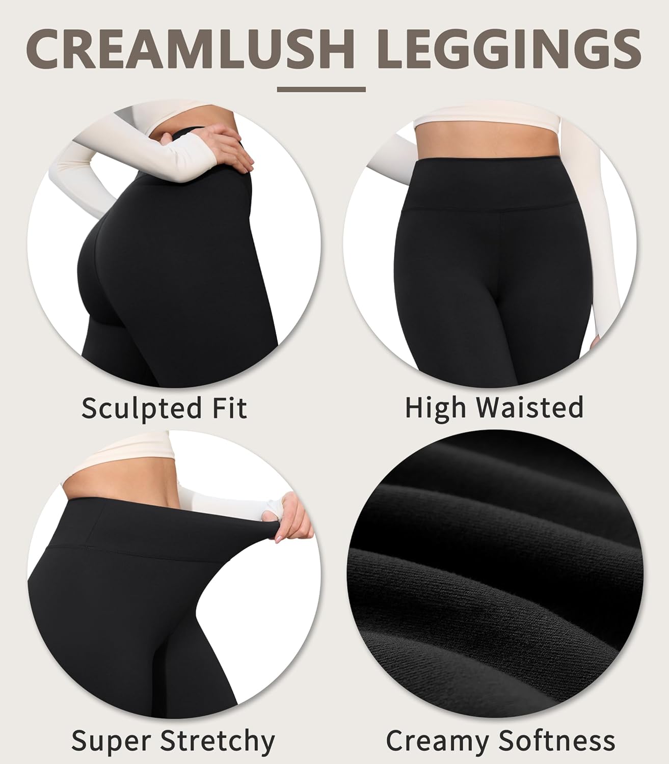 VALANDY Creamlush 4 Pack Capri Leggings for Women-High Waisted Stretchy Soft Yoga Lounge Pants(S-3XL) - Image 5
