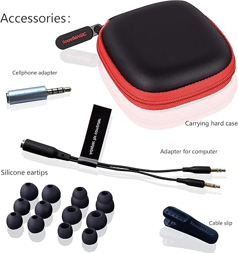 Miniatura 5 de SoundMAGIC E80C Auriculares con cable con micrófono HiFi Stereo Auriculares Aislamiento de ruido en el oído Auriculares Ajuste Cómodo Super Bass