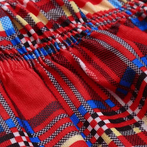 Miniatura 5 de JEGULV Pijamas de Navidad a juego para la familia, pijamas clásicas de Navidad de búfalo rojo a cuadros, pijamas de manga larga para el hogar