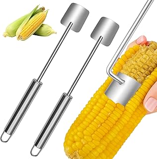 Corn Peeler for Corn on The Cob, Corn Remover, 2 PCS New Long Handle Stainless Steel Corn Cob Stripper Tool, Corn Cob Ceeler for Home Kitchens, Restaurants, Outdoor Dining