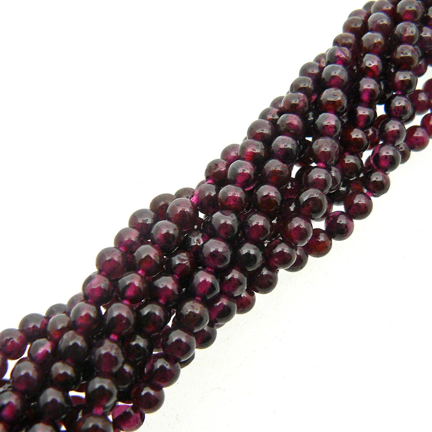 Grenat indien naturel rouge foncé en 2 lignes pour des bijoux en vraies pierres