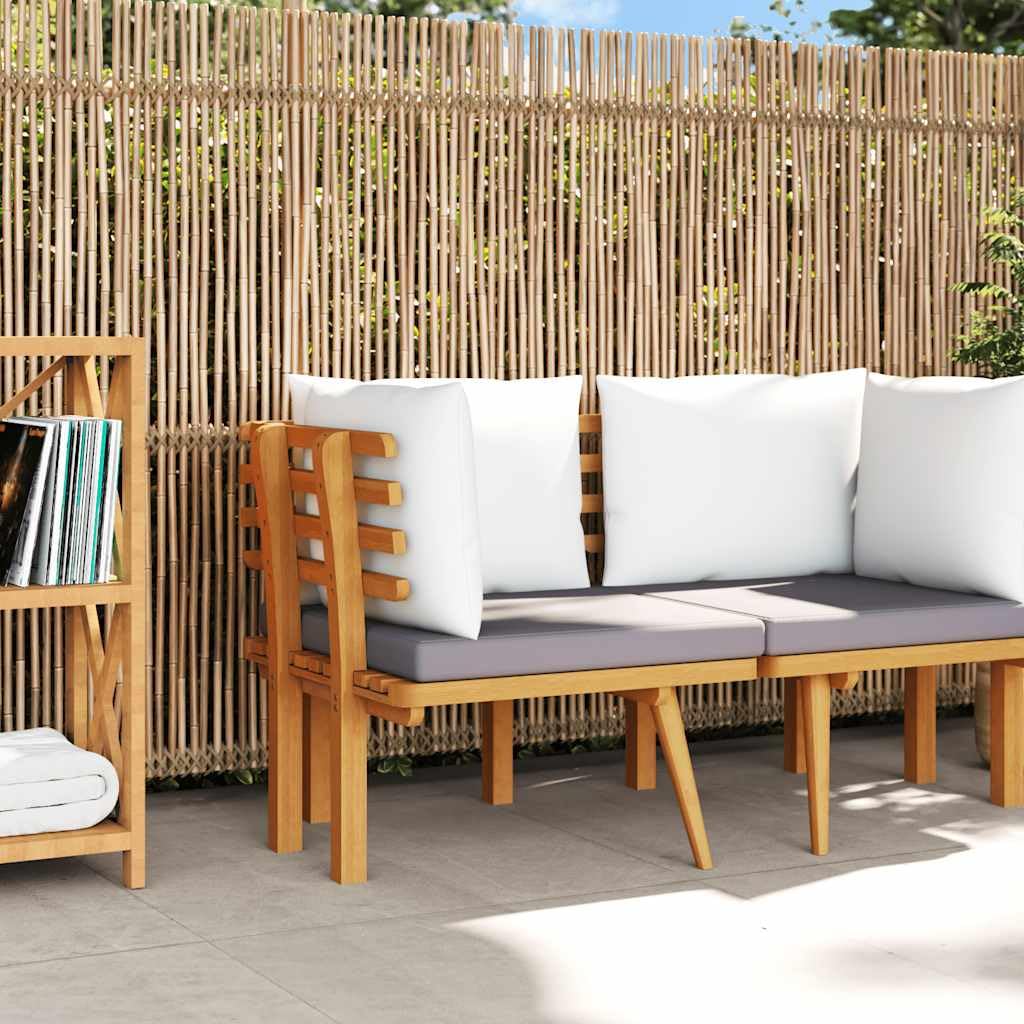 vidaXL Divano Angolare da Giardino con Cuscini Sofa Salotto da Esterni Arredo da Giardino Accessori per Patio Legno Massello di Acacia