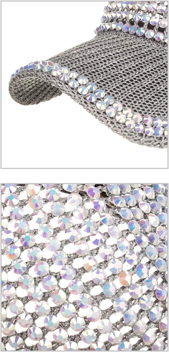 Women Men Studded Rhinestone Crystals Adjustable Ponytail Mesh Baseball Cap Shiny Bling Casual Sports Cap Breathable Sun Hat - Image 6