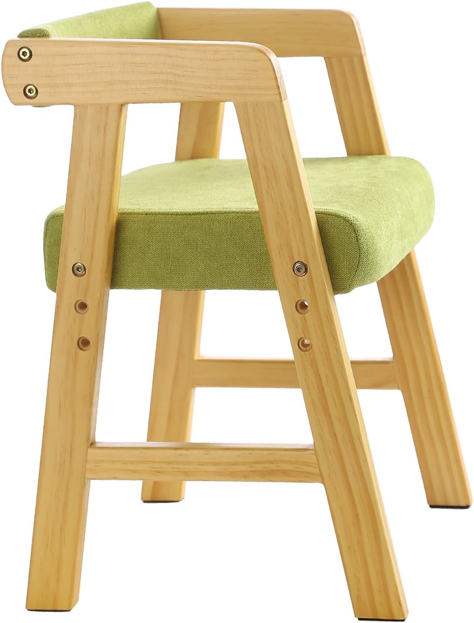 YouHi Kids Chair Wooden Chair for Toddlers Height-Adjustable Chair Comfortable Sponge Seat for Daycare Preschool Children's Room(Green)