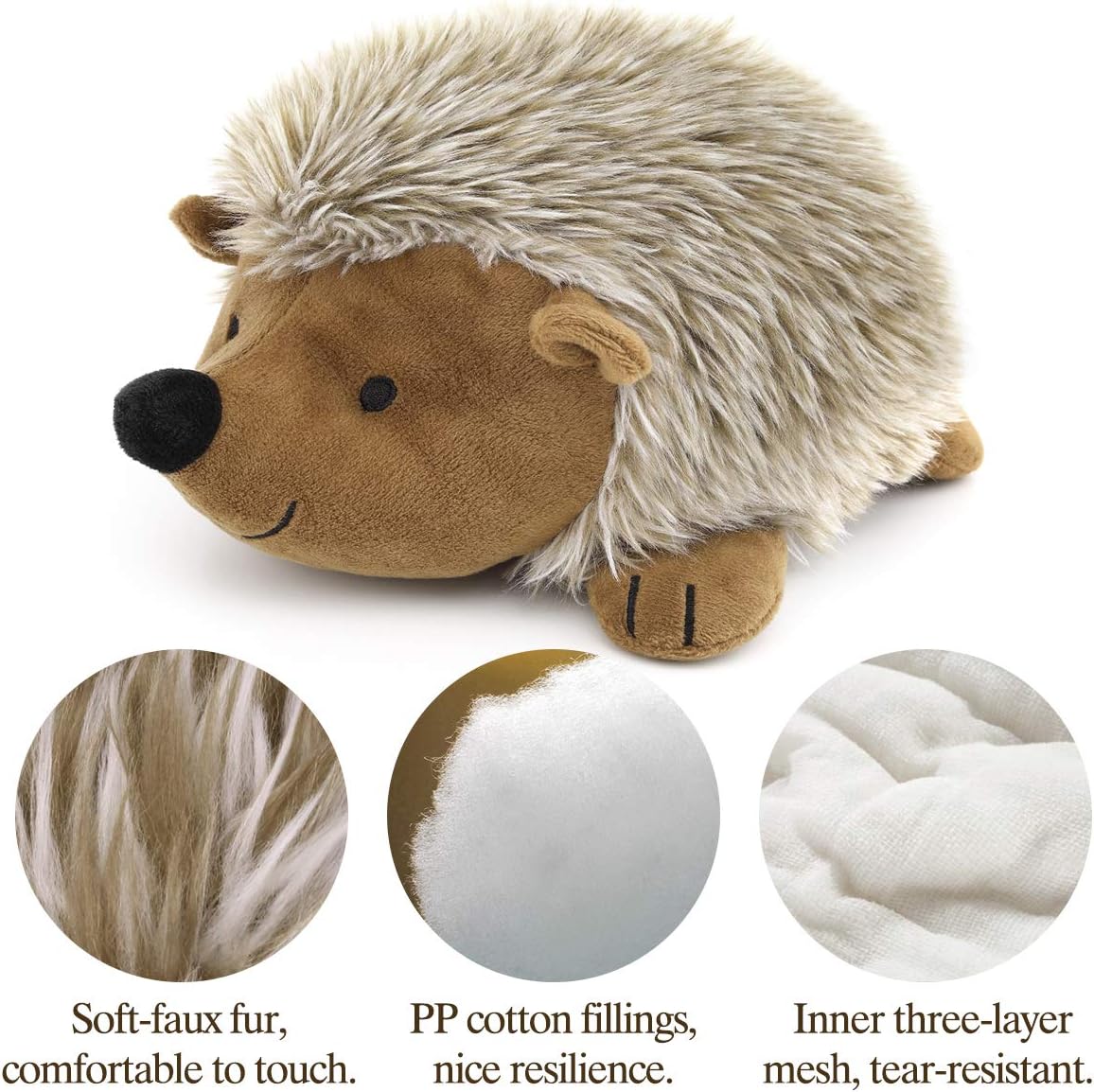 Amazon ペットおもちゃ Pawaboo 犬おもちゃ ハリネズミ型 犬 噛むおもちゃ 知能玩具 投げて遊ぶ 噛んで遊ぶ 発声装置搭載 音が出る 玩具 クレープ紙 ぬいぐるみ 歯ぎしり 清潔 安全 トレーニング ストレス解消 肥満解消 運動不足 中大型犬に適用 Brown Pawaboo 音の