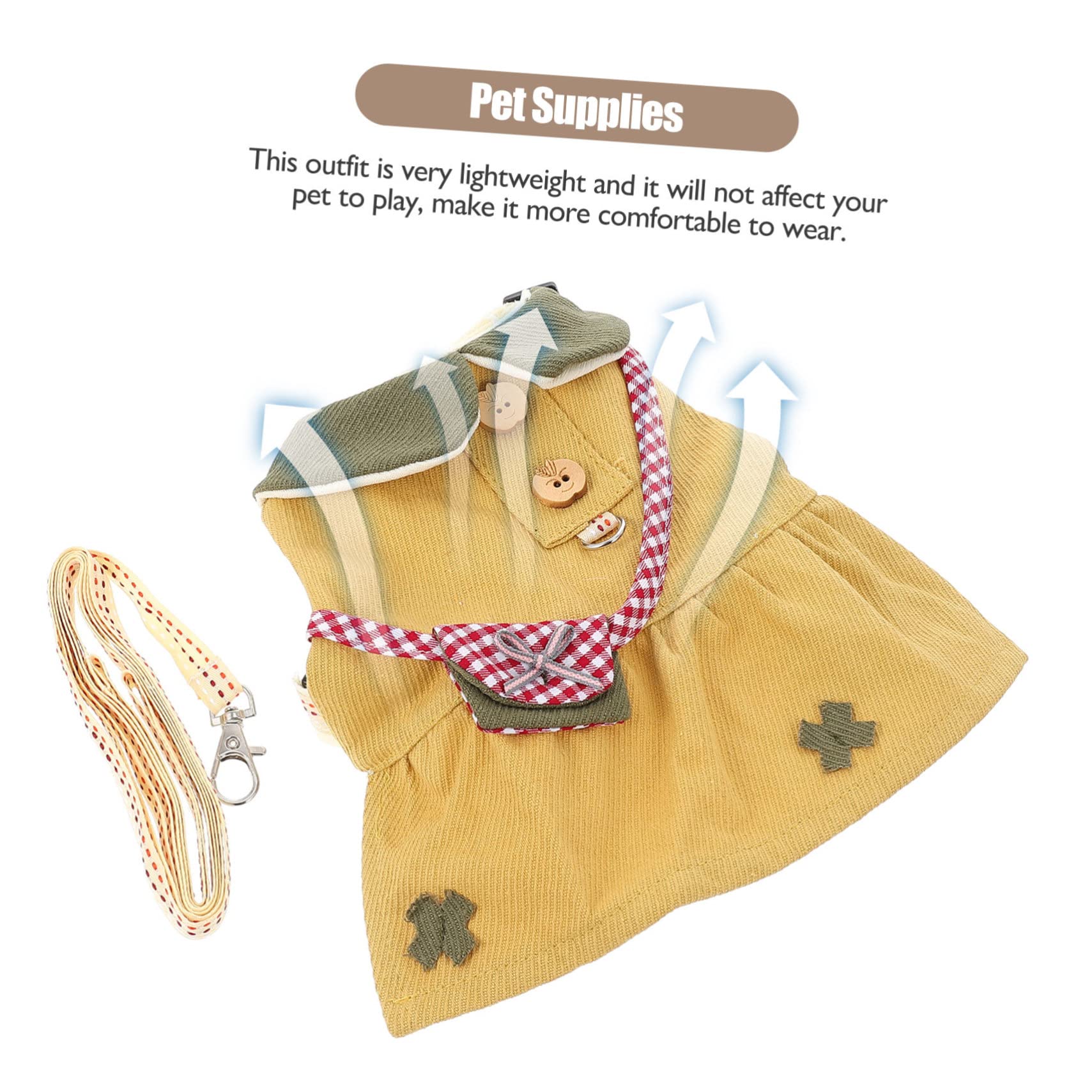 Mikikit Adjustable Pet Leash for Hamster Rabbit Decorative Vest Harness for Small Animals for Daily Activities Festivals Outdoor Fun Soft Comfortable Design