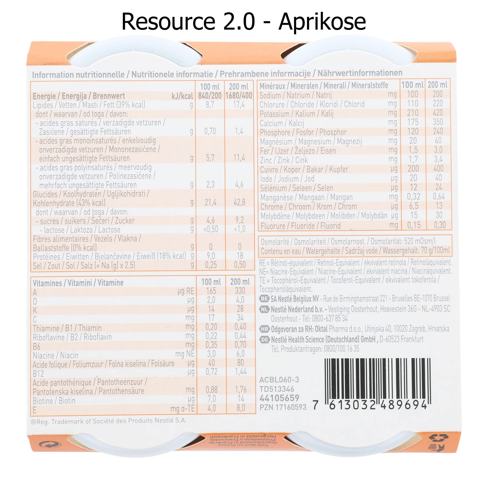 Nestlé Resource 2.0, 24x200ml - Mischkarton