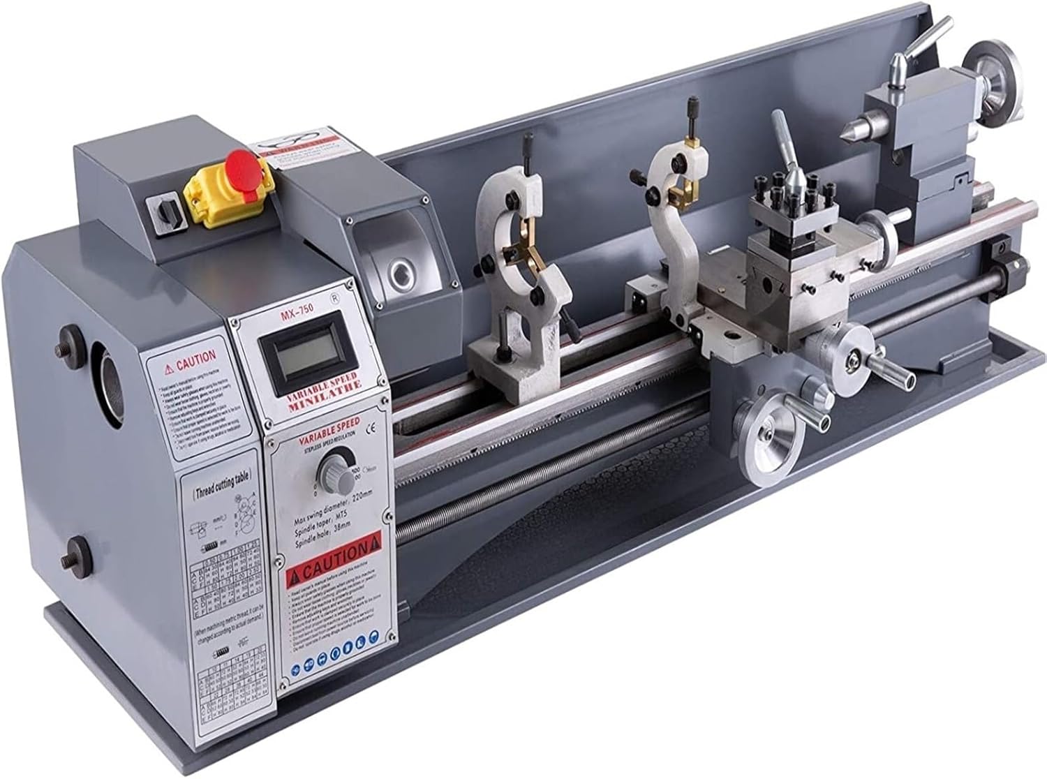Mini Metal Lathe,Metal Lathe Machine 1100W 220MMx750MM VariableSpeed Metal Lathe