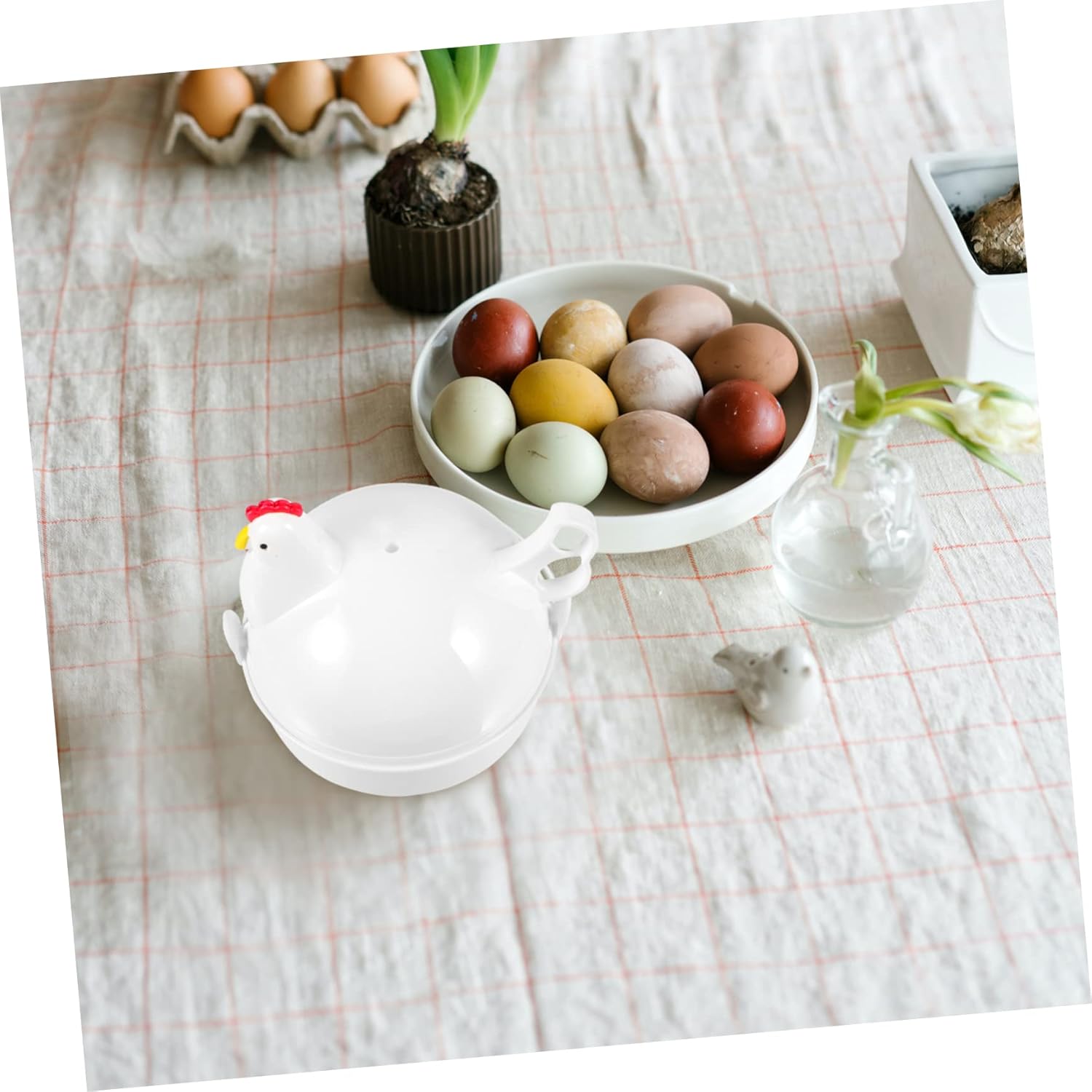 2pcs Microwave Steamer Chick Shaped Reusable Cooker for Convenient Kitchen Use Lightweight Portable Design