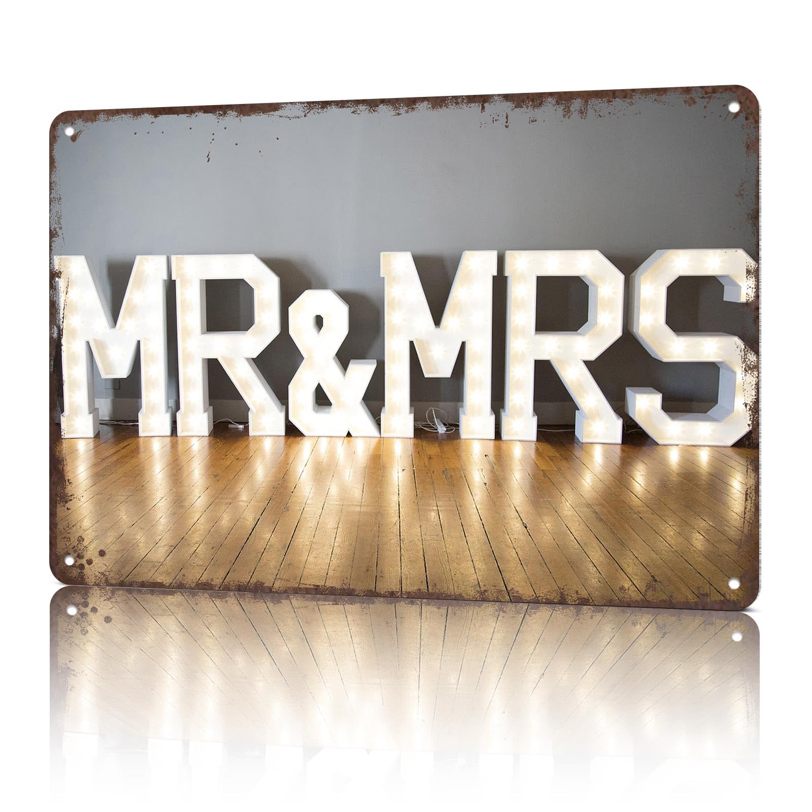 KWQDOZF Vintage Metal Signs Mr And Mrs Funny Tin Sign Poster Wall Art For Home Room Bedroom Office Decor 8x12inch