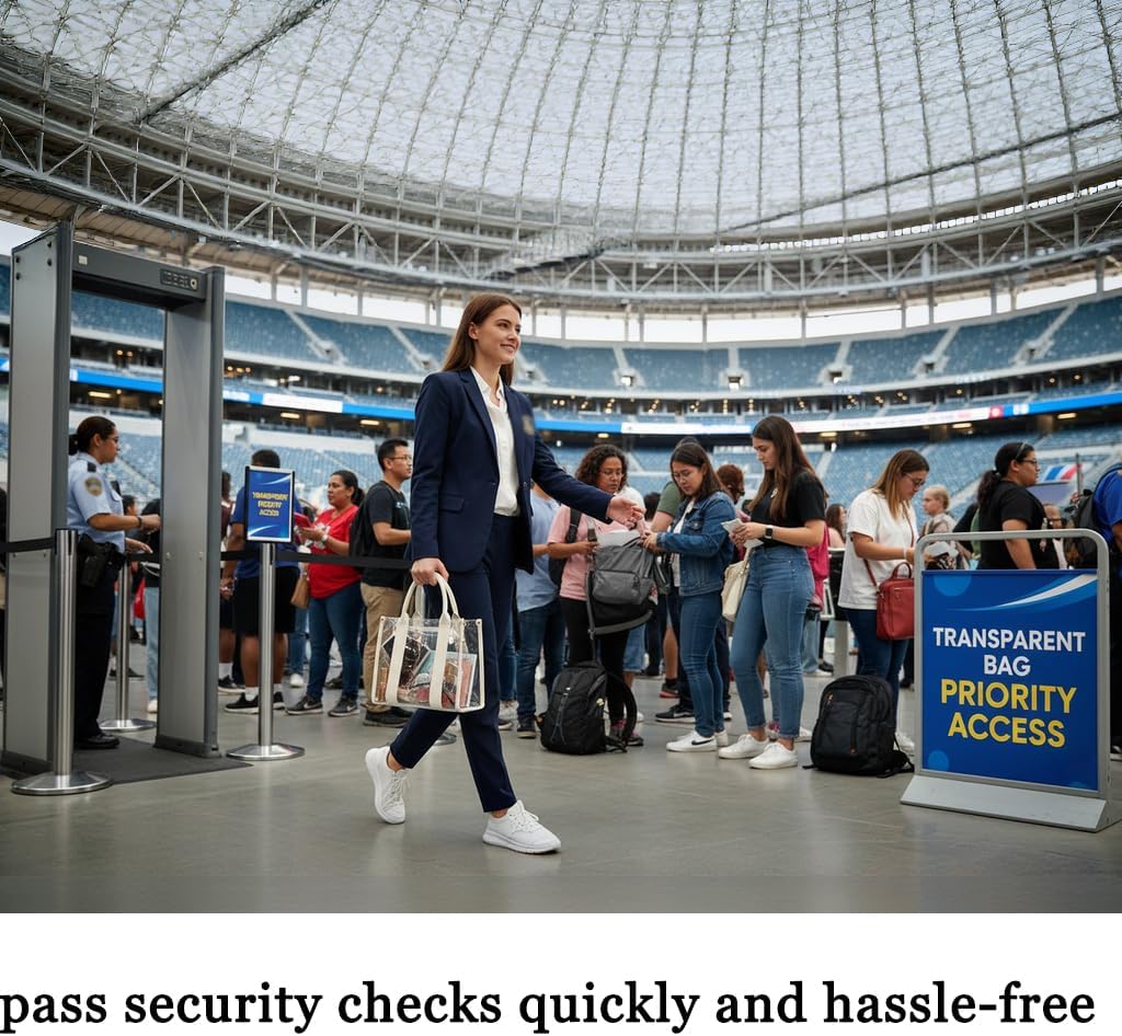 Clear Tote Bag Stadium Approved Crossbody Clear Bag for Stadium Events Plastic Purse Handbag for Women