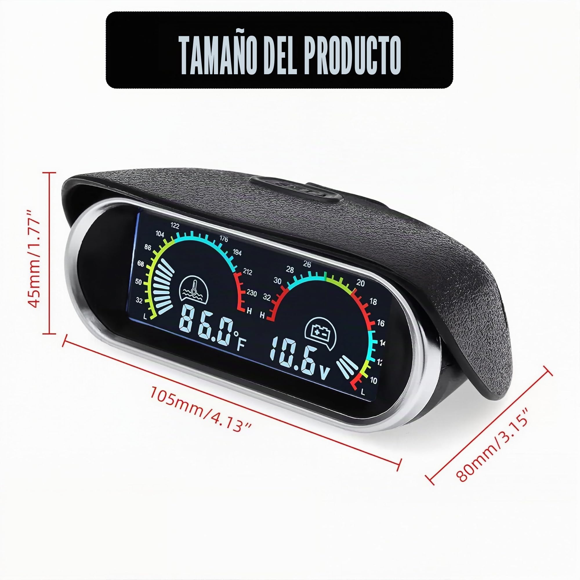 Kit de medidor de temperatura de agua para automóvil Letgoing - Medidor de temperatura de agua digital 10-120°C, voltímetro CC 9-36V, tubo de conexión de temperatura de agua de aluminio azul, sensor