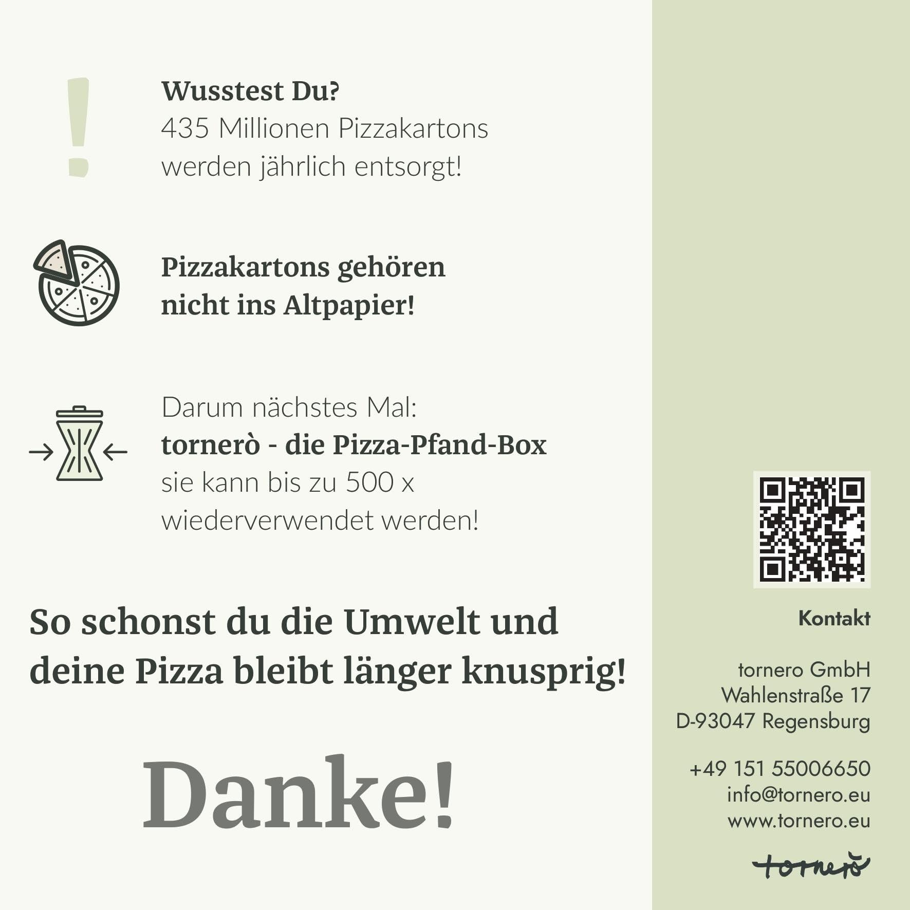 tornero - nachhaltige Pizza-Mehrwegbox 33 cm, 500x wiederverwendbar, BPA-frei & lebensmittelecht, spülmaschinenfest, ideal für Camping & Outdoor