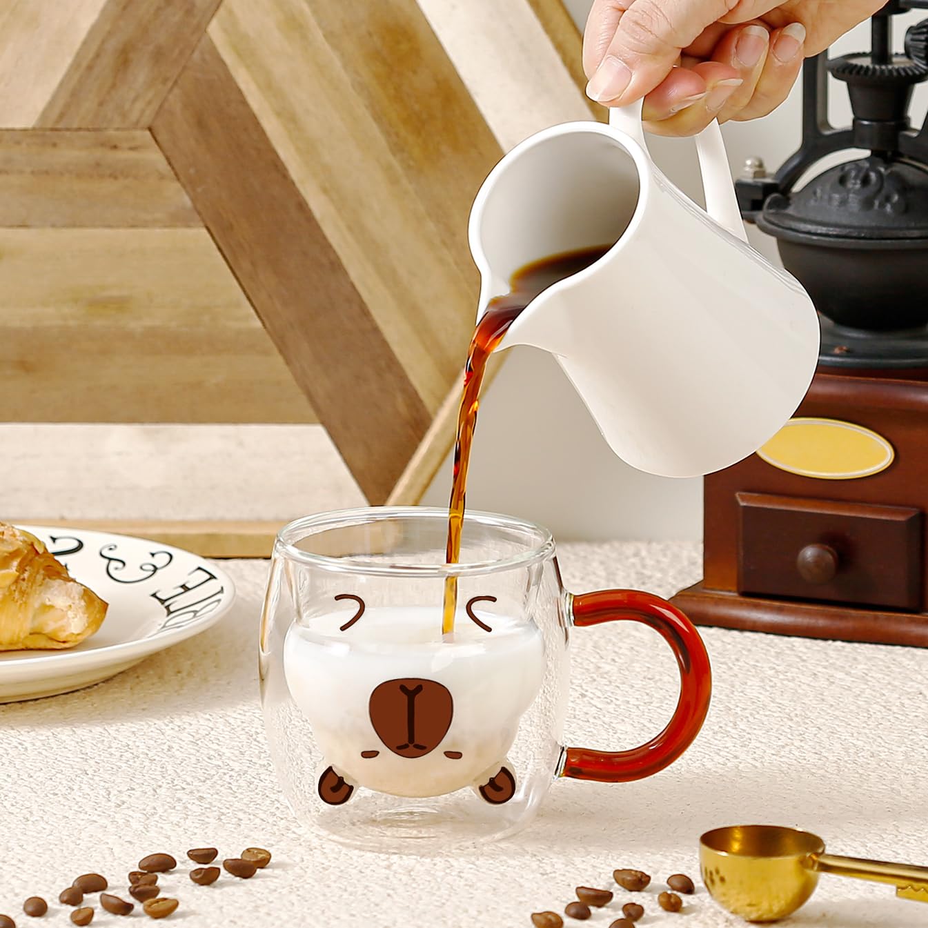 Regali per donne, oggetti dolci Capybara, bicchieri da caffè a doppia parete, tazze Kawaii per cappuccino, tè, espresso, latte macchiato, bicchieri, regali di Natale, regalo di compleanno, regali