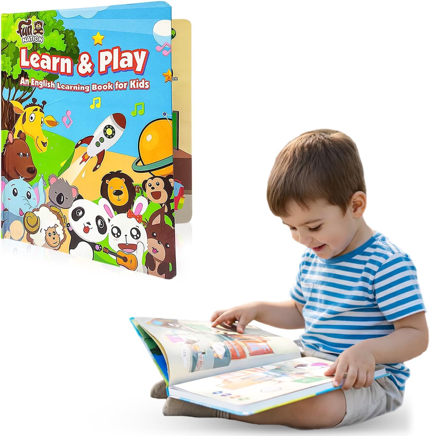 Kids Learn & Play Intelligence Sound Book – Musical Educational Toy for Toddlers, Interactive Learning Book for Girls and Boys, Early Spark for Small Kids