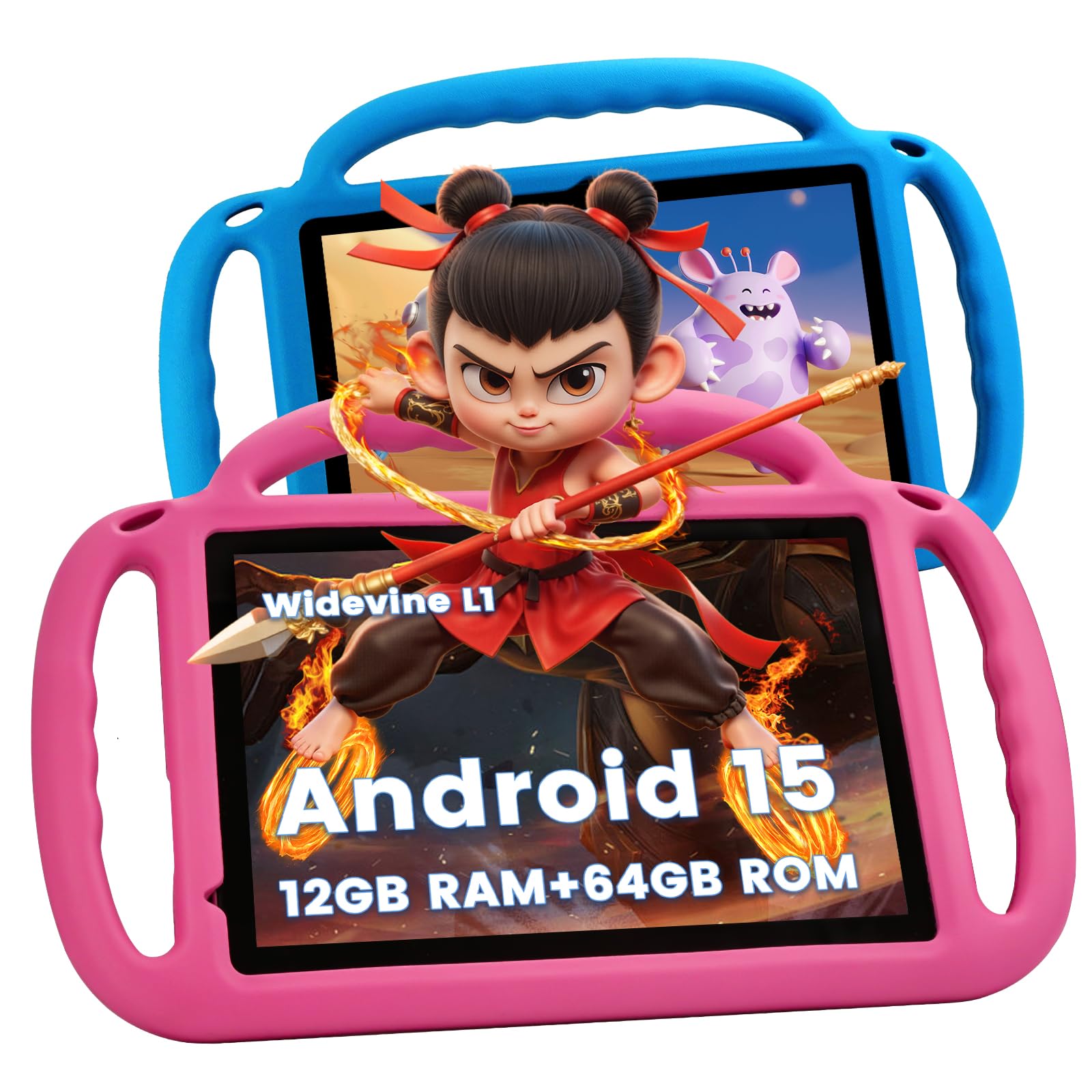 Tablet per bambini da 10 pollici, con controllo genitori, 12 GB di RAM, memoria espandibile fino a 2 T, schermo FHD per la protezione degli occhi, batteria da 6000 mAh e custodia protettiva
