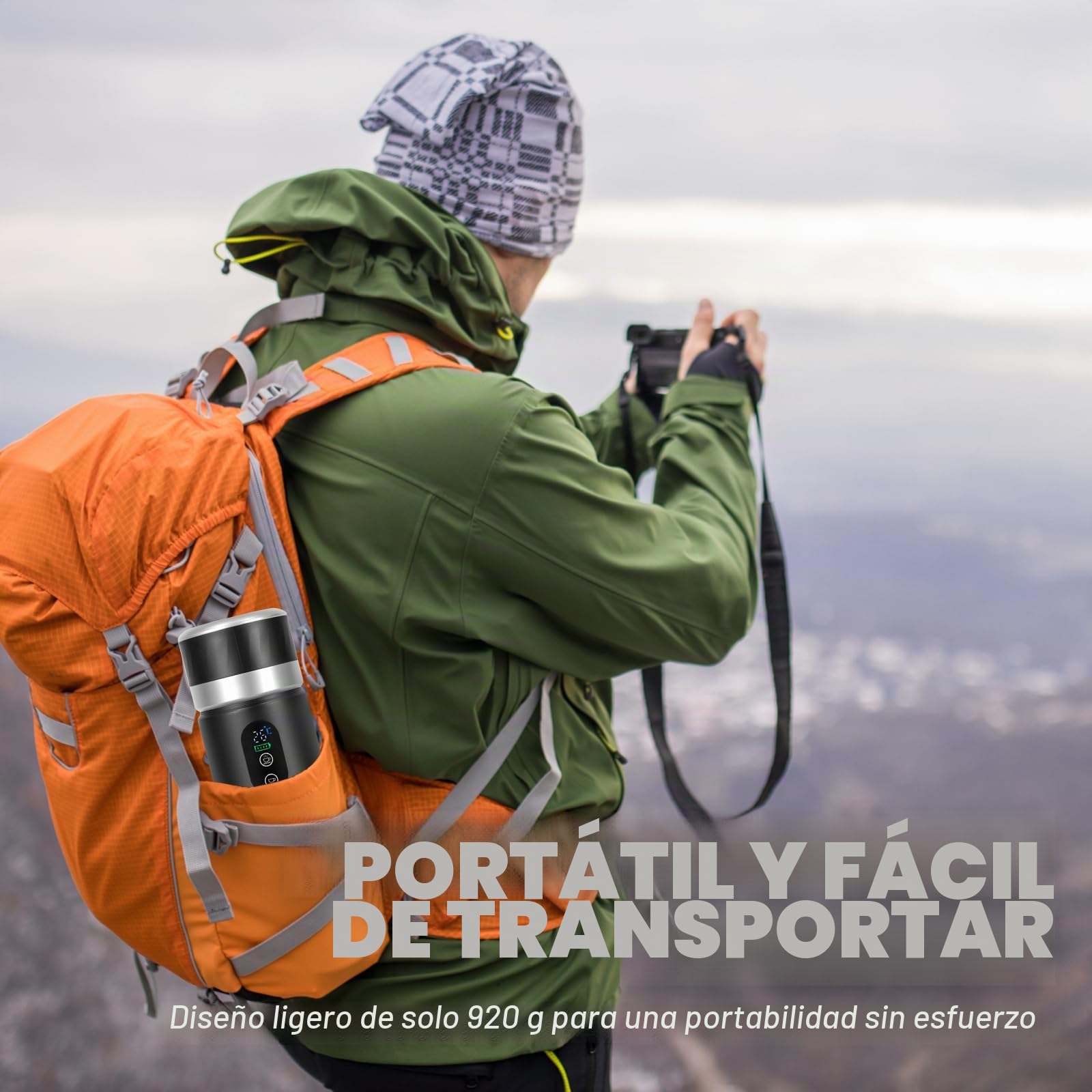 Bostar Máquina de Café Portátil, 3 en 1 Eléctrica Portátil Expreso Recargable Cafetera Espresso Pantalla Digital Temperatura para Cápsulas Pequeñas o Grandes y Café Molido para Oficina Viaje Camping