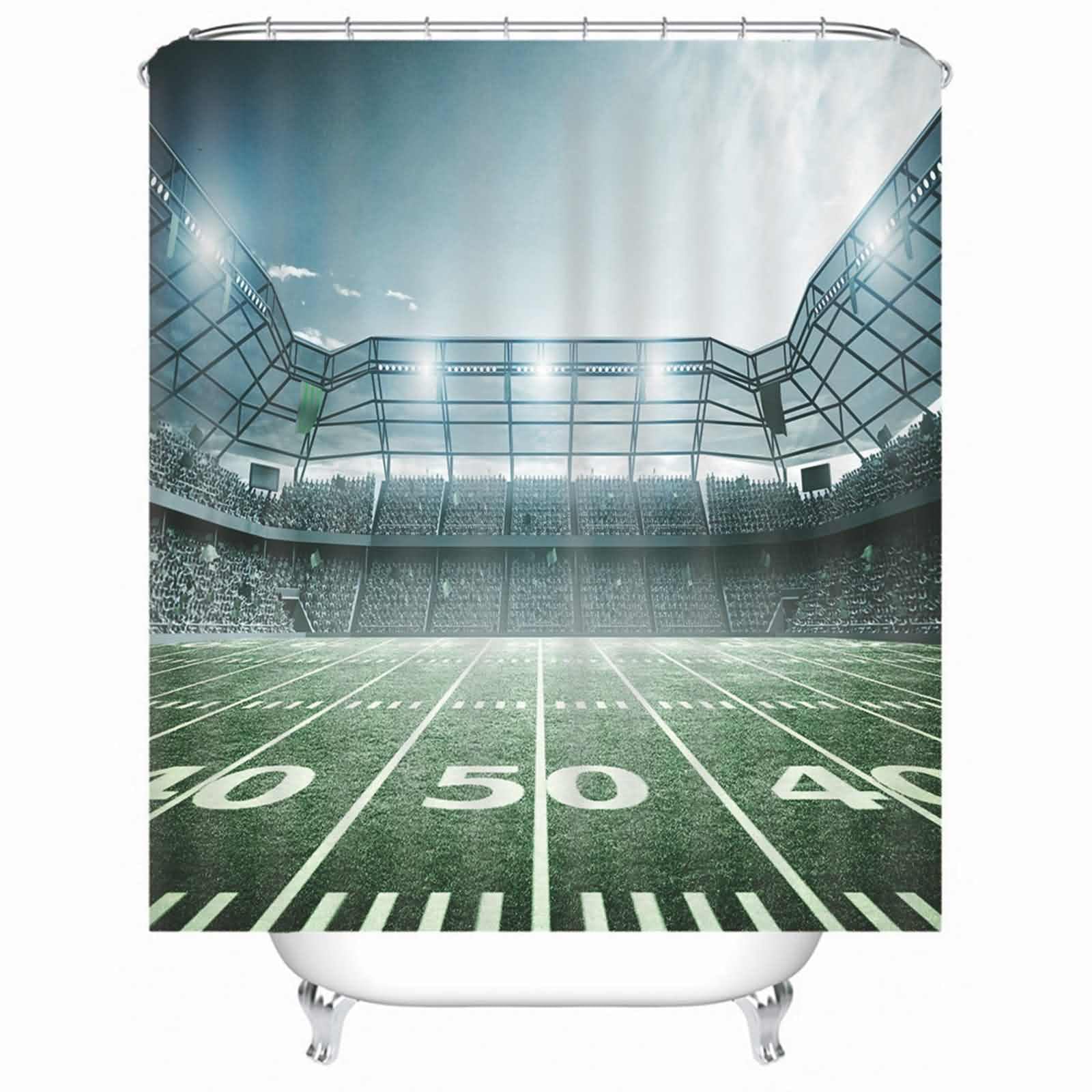 Rideau douche anti-ventouse lesté 220x180 motif football américain