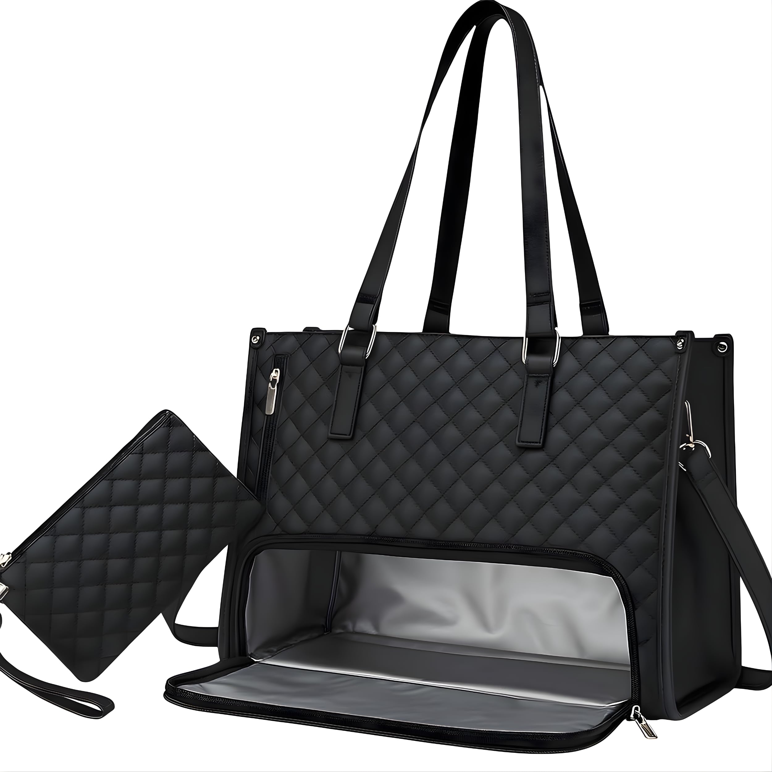 SVH® Multipurpose Insulated Travel Tiffin Lunch Bag with Zipper Closer Storage Organizer Lunch Bag Ideal for Collage/Office/School (Black Tote)