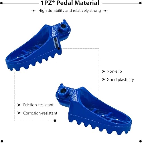 Miniatura 3 de 1PZ AP1-Y01 Estriberas de aluminio azules para pies, reemplazo para Honda XR50R CRF50 CRF70 CRF80 CRF100F Yamaha PW50 PW80 TW200 TTR90 TTR90E Moto