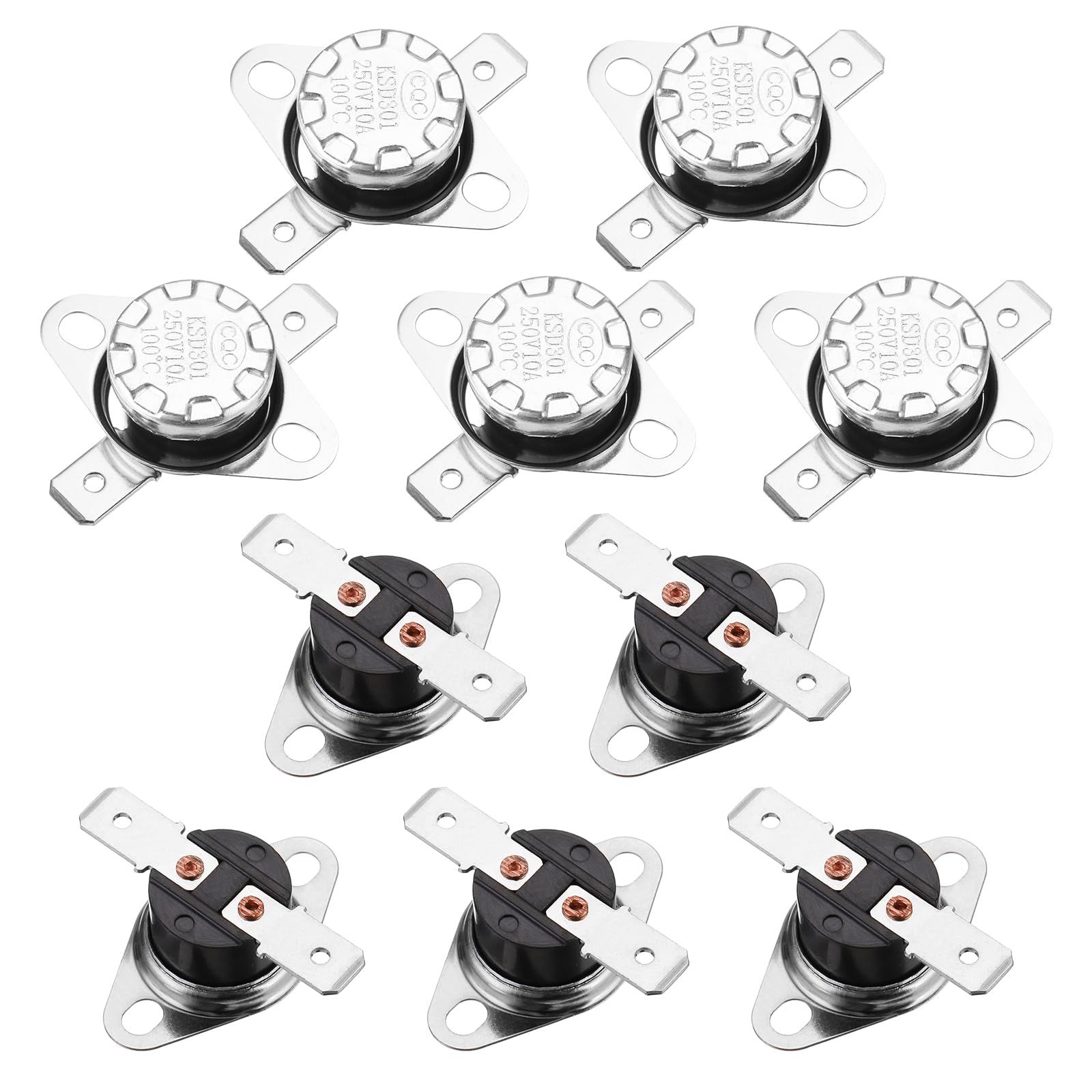 QUARKZMAN Thermostat KSD301 5°C 10A Normalement Fermé - Lot De 5 Interrupteurs Température Bakélite Pour Micro-Ondes, Four, Cafetières