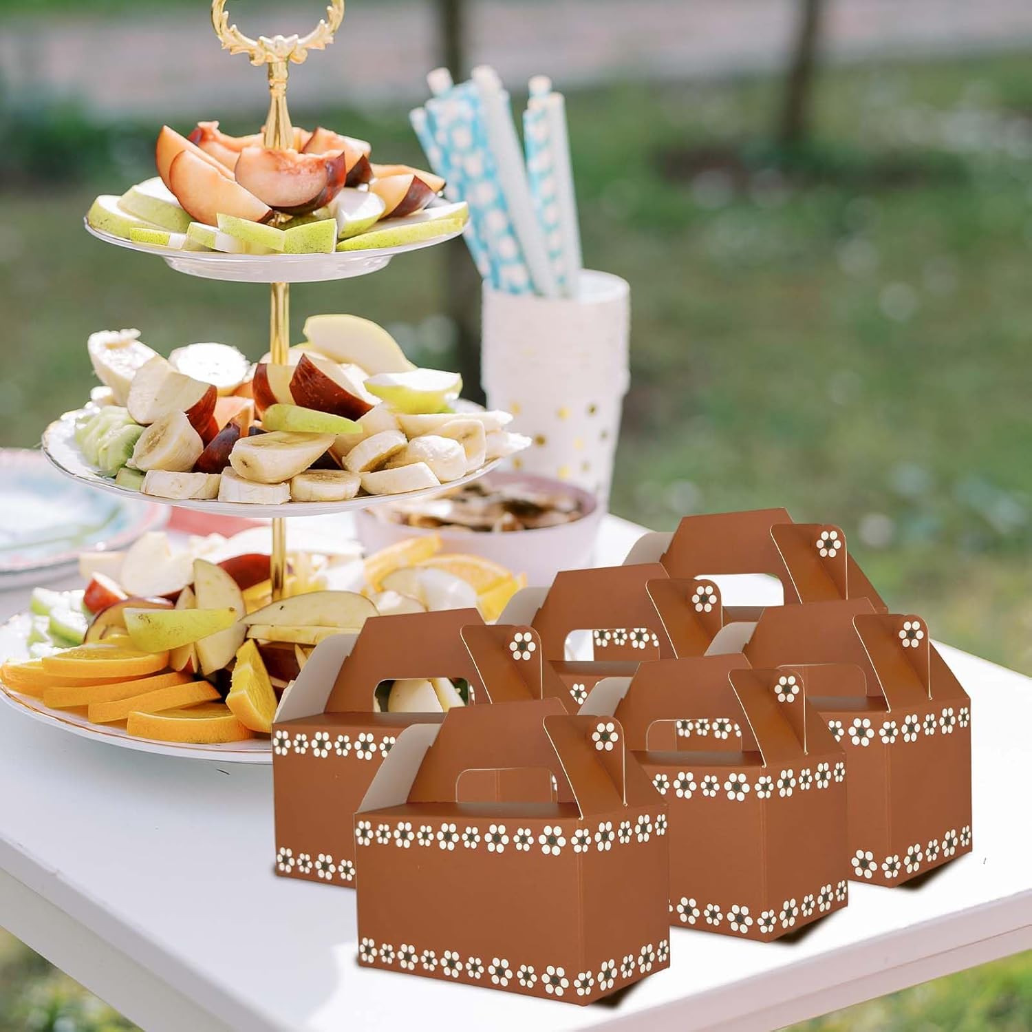 RVEAFA 24 Pack Platos De Barro Mexicanos Party Favor Boxes Mexico Traditional Terracotta Flower Party Decoration Treat Boxes for Snacks Candy Cookie Boxes for Wedding Birthday 6.5x3.5x4 Inches - Image 5