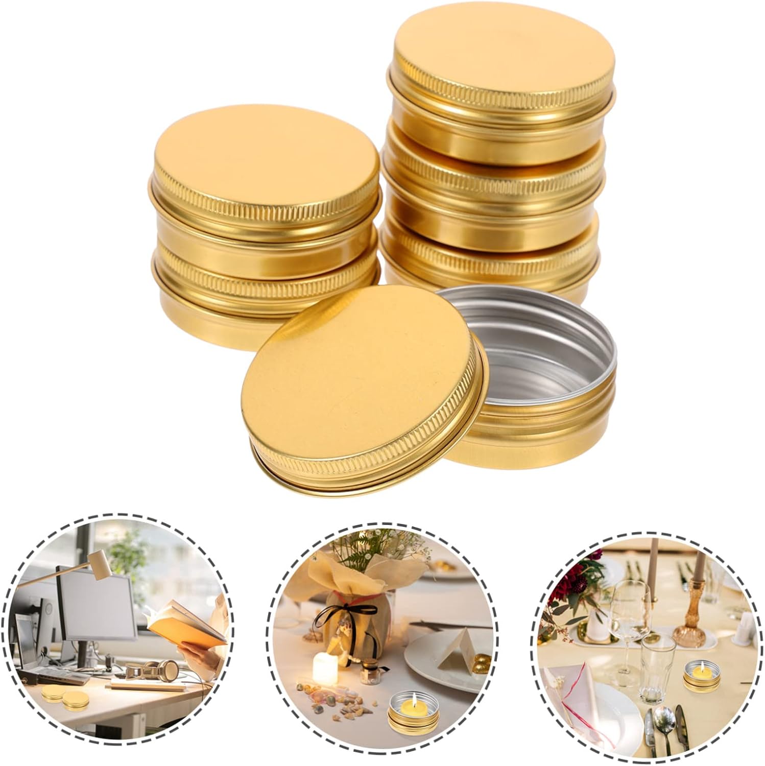 18pcs Round Aluminum Containers for Candles Crafts and Makeup Lightweight Leak Capacity for Storage and Organization