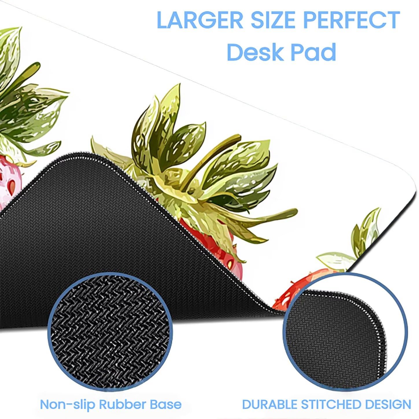 Lpfieonn Obst Großes Schreibtischunterlage, XXL Schreibtischunterlagen, Weiß XXL Wasserdicht Gaming Mousepad mit Vernähter Rand und Rutschfeste Gummibasis, für Laptop/Hause/Büro 120x60cm PF-2935
