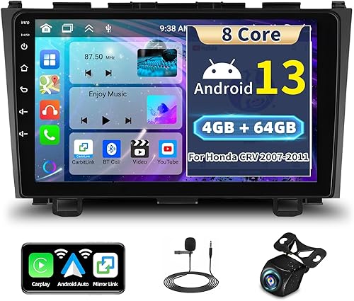 Miniatura 9 de Radio de coche Android 2G+64G estéreo para Honda CRV 2007-2011 inalámbrico Apple CarPlay Android Auto Bluetooth 9 pulgadas pantalla táctil