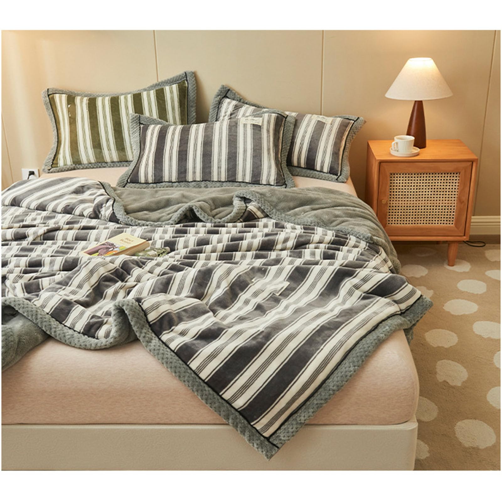 Amazon.co.jp: CHEKZ 毛布、ファスナー付きの厚い両面モケット毛布