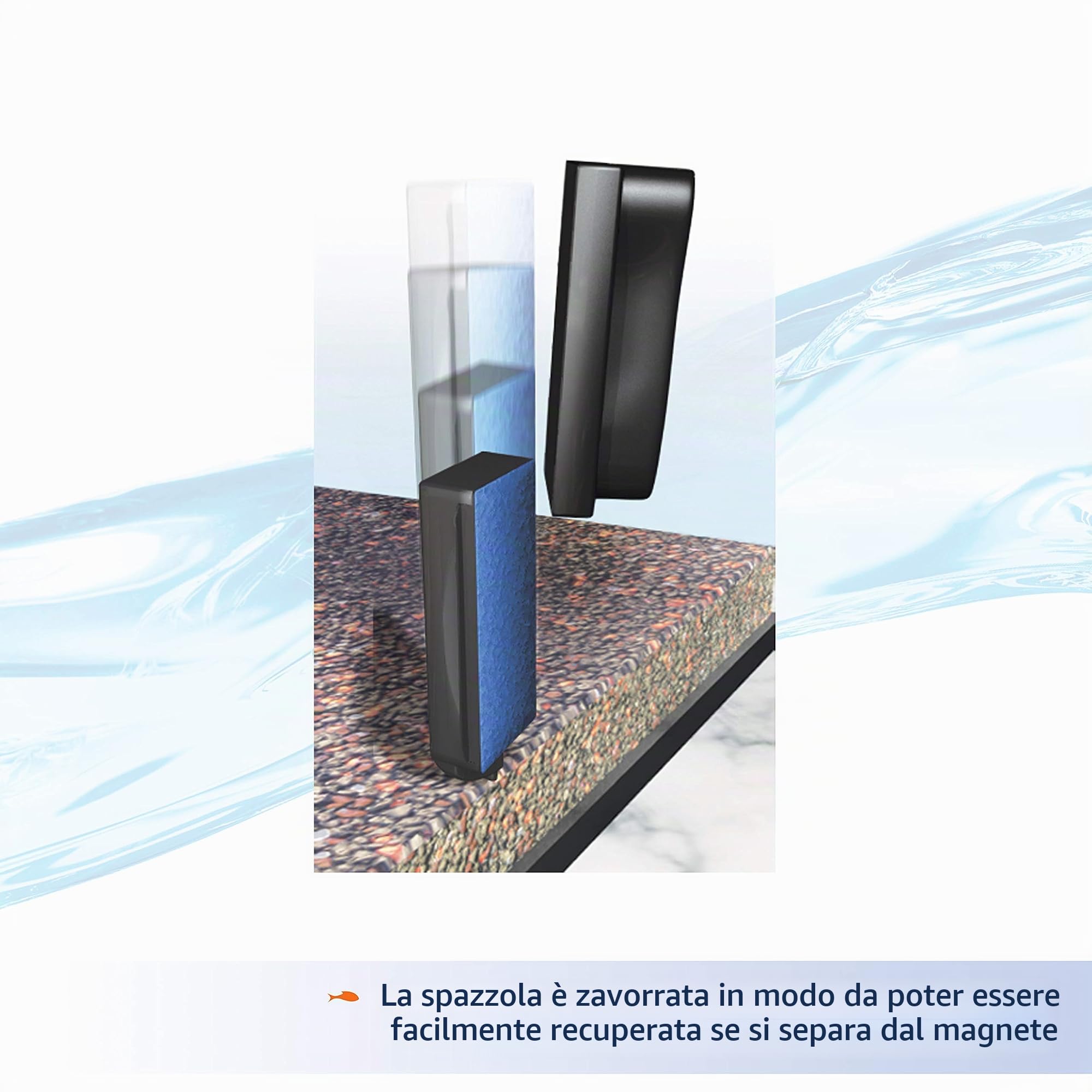Aqueon Raschietto per alghe dell'acquario, magneti per la pulizia dell'acquario, per vetro/acrilico, medio
