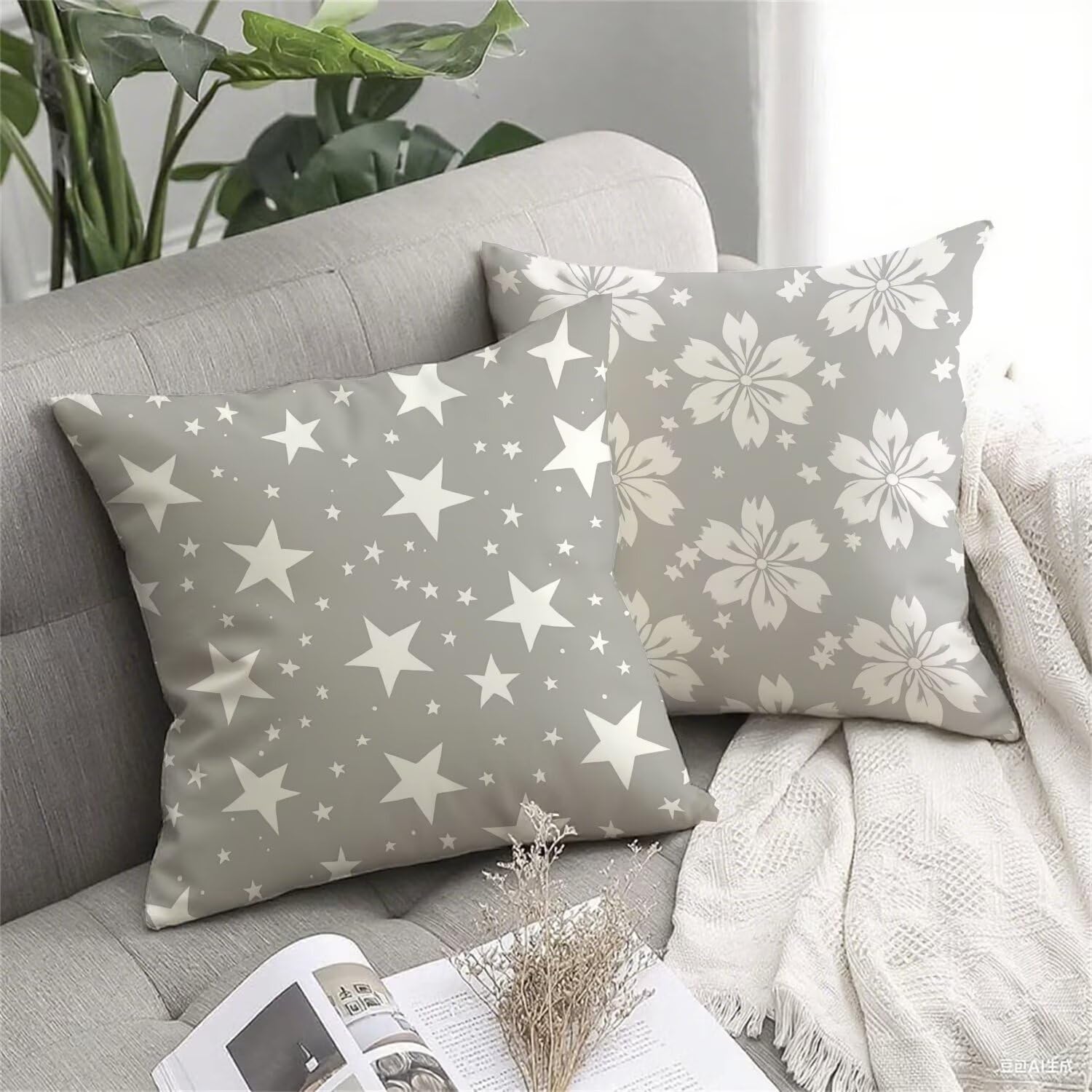 SimplicityCushions R -369 - Federa per cuscino, 60 x 60 cm, tinta unita, confezione da 4, cuscini da giardino per esterni, lussuosi federe quadrate in velluto, decorative, per la casa