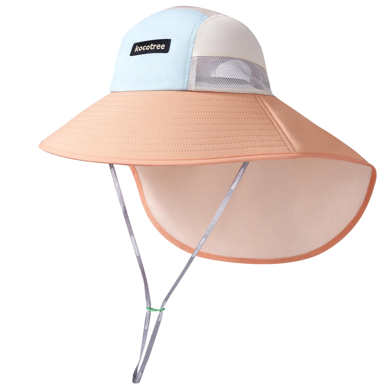 KOCOTREE Kids Girls Boys Sun Hat Wide Brim UPF50+ Mesh Hats with Neck Flap