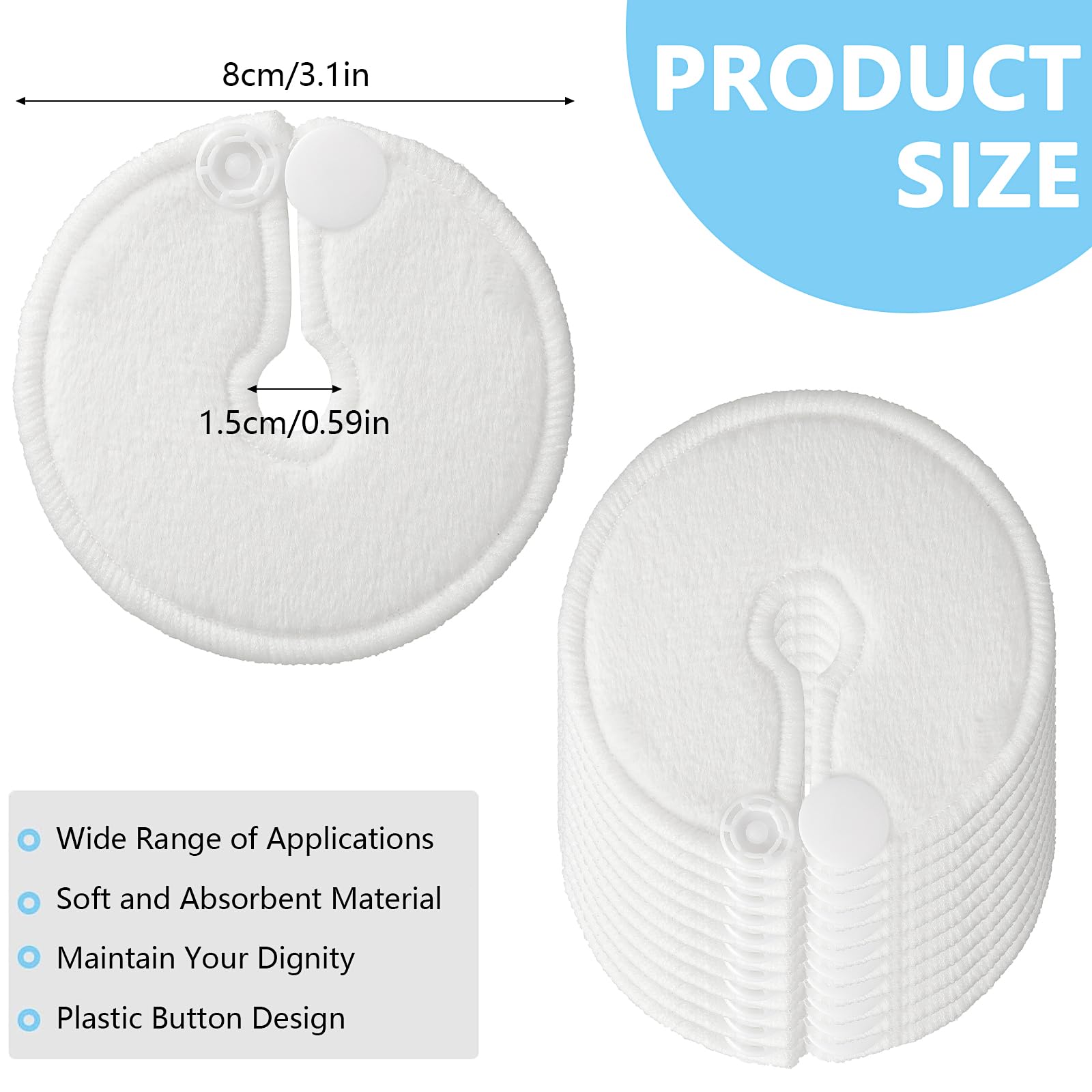 56 Pack G Tube Button Covers, 3 x 3 Inch Feeding Tube Pads - Image 2