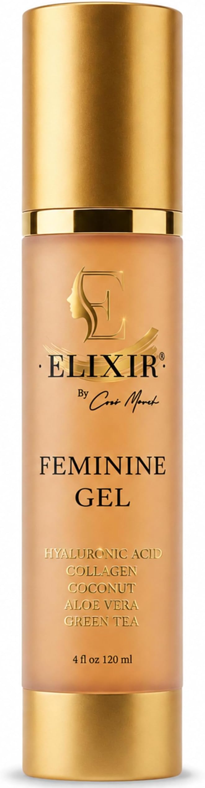 Elixir by Cocó March Vaginal Rejuvenating Feminine Gel Plant Based Hyaluronic Acid, Collagen, Aloe & Banana Extract, Alleviates Discomfort, Non-Sticky Non-Greasy Formula - 4 Fl Oz