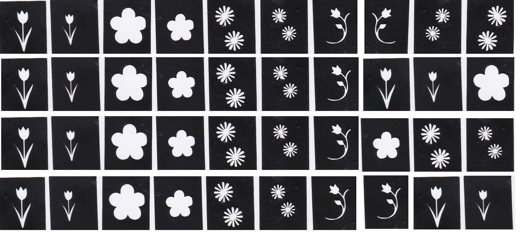 Kaz Creations Flower Nail Vinyl Stencils Nail Vinyl Stencil Collection 4 (Flower Nail Vinyl Stencils)