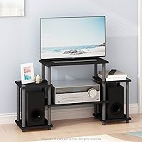 Vista 2 de Furinno Turn-N-Tube No Tools Entertainment TV Stands, Black/Grey